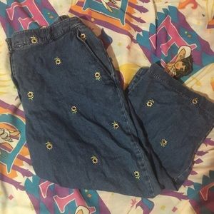 vintage sunflower capris